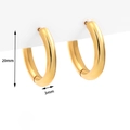 Minimalist 20mm gold geometric hoop earrings with polished finish and 3mm thickness - Gold