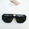 Lunettes de soleil aviateur vintage surdimensionnées avec monture noire et verres foncés - Monture Noire Verres Verts