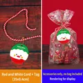 50-piece Christmas snowman tags with red and white braided lanyards for gift bags - Green Snowman Tag Lanyard Accessory