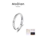 S925 sterling silver star ring with round moissanite and a GRA certificate - US Size 5 / S925 Sterling Silver (Narrow)