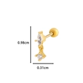 Golden cartilage piercing stud with kite-shaped zircon and screw ball back closure - 2# Gold - Kite Drop Style