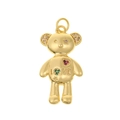 Golden bear pendant with colorful cubic zirconia and LOVE inscription on white background - LOVE Letter Bear