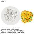 White silicone sunflower cluster mold for 3D floral cake decorations and dessert garnishes - 3-Grey B449 Sunflower Cluster