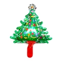 Christmas tree shaped foil balloon in vibrant green with colorful ornaments and star top - 16 Inch Mini Christmas Tree
