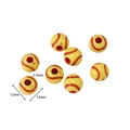 Detail of 12mm yellow acrylic baseball beads with 3.5mm holes for DIY jewelry making - Yellow Baseball