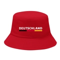 Red cotton Deutschland bucket hat with German flag stripes for sun protection - M / 6# Germany Stripes - Red