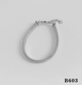 Minimalist silver snake chain bracelet with lobster clasp and adjustable extension link - Silver Bracelet (B603)