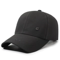 Classic black men's baseball cap with metal F logo and Fashion embossed brim - Adjustable / Gray
