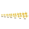 Boucles d'oreilles boules dorées en acier inoxydable 316L de 2mm à 8mm de diamètre - Or (2-8mm)