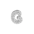 Mini bubble style letter G charm pendant with sparkling cubic zirconia pavé setting - Letter G / Silver