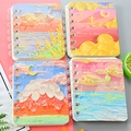 A7 spiral notebooks with 3D oil painting covers featuring starry sea and cloud designs - Starry Sea