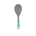Dual-color silicone rice spoon in dark grey and mint green with ergonomic handle - Grey Green Rice Spoon