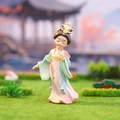 Traditional Chinese girl figurine with pink flower ornament for desk decoration - Yang Guifei Figurine Small