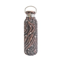 17oz insulated water bottle with zebra pattern rhinestones in rose gold and black finish - Black Gold Zebra Stripe