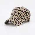 Khaki Baseballkappe mit Leopardenmuster aus Cordgewebe für Vintage Outdoor Sonnenschutz - Erwachsene 56-62cm / Khaki