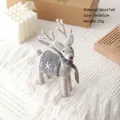 Handmade light grey wool felt reindeer ornament with grey scarf and star saddle - No.2/Grey Scarf Deer