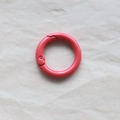 Single 2.5cm red lacquered metal spring ring carabiner hook for DIY accessory - Red