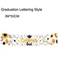 3m x 50cm Congrats Grad graduation banner with balloons and doctoral cap design - Happy Graduation Style