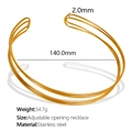 Minimalistische gouden roestvrijstalen C-vormige choker met verstelbaar ontwerp - Goud (XL233)