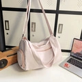 Borsa da palestra rosa chiaro impermeabile ad alta capacità con tracolla regolabile - Rosa