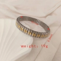 Silver stretch bracelet with gold heart charms 9.5mm wide and 60mm diameter - J004-2 Silver Multi Gold Heart
