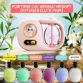 Cat-themed Pink Aroma Diffuser + 6 Scented Essential Oils