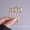 Peigne à cheveux doré en alliage poli, design minimaliste de 7,4 cm par 4,9 cm - Peigne à Cheveux à 5 Dents 7,4x4,9cm Doré (129#)