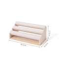 Three-tier wood jewelry display stand with beige velvet bars for bracelets and watches - 40cm/3-Tier / Beige