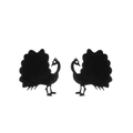 Minimalist black peacock silhouette stud earrings made of stainless steel for women - Peacock / Black