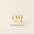 Minimalist 5mm inner diameter gold plated sterling silver hoop earrings for women - 925 Silver / 5mm Gold
