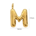 Chubby 14K gold plated stainless steel letter M hugging pendant for DIY jewelry - Letter M
