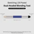Dual-ended blending stump pen for sketching and oil pastels with dimensions - L / Blue