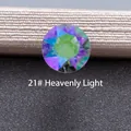 Heaven's Light faceted round zircon bead with iridescent purple and green reflections - 6.2MM / Heavenly Light (21#)