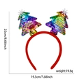 Christmas tree headband with red plush and sequins featuring Merry Christmas text - Colorful Sequin Christmas Tree