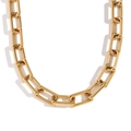 Collana in acciaio inossidabile placcato oro 18 carati con grosse maglie rettangolari - Collana / Oro