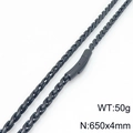 Collana a catena serpente nera in acciaio inossidabile uomo donna, gioiello stile 650x4mm - Collana Color Nero (KN297834-Z)