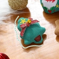 Christmas tree plush pendant with red checkered bow and golden bell decoration - Christmas Tree - No Brooch (Patch)