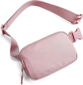 Waterproof pink polyester waist bag for sports with adjustable strap and buckle - Pink