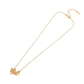 Elegant gold bow necklace made of S925 sterling silver with a fine chain on white background - S925 Grade Stainless Steel Bowknot Necklace(8#)