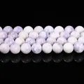 Polished lavender and white marble texture round turquoise loose beads for DIY jewelry - 8mm/Approx 47pcs / Natural Purple Turquoise