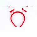 Christmas red spring headband with cute white plush bear character and velvet finish - TK01-3 (Spring Headband Series: Deer)