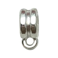 Silver alloy connector bead with 4mm large hole and textured finish for DIY jewelry - Bright Silver Connector 10x4mm (Hole 4mm)
