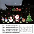 Cartoon Santa Claus and snowman static window decals set in five size options - Happy Christmas / S (40x25cm)