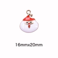 DIY Santa Claus charm pendant in red and white enamel alloy, size 16mmx20mm - 52# Santa Claus