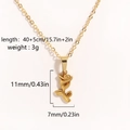 Gedetailleerde afmetingen van goudkleurige rozenketting met 40+5cm kettinglengte - 3D Rozentak (Stijl 4)