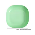 Light green square fruit snack plate with gold trim and 14cm width for home use - Green-Deep Square Dish