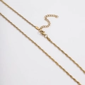 Golden spiral titanium steel necklace with lobster clasp and extension chain - 2.4mm Twisted Gypsophila Chain / 40+5CM Extension Chain / Gold