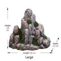 Large resin miniature mountain rock with green moss for micro landscape aquarium decor - Large Size (3.6x2.5x3.4cm)