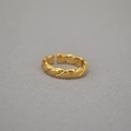 Anello minimalista in ottone placcato oro con fascia aperta regolabile da donna - Aperto Regolabile / Oro