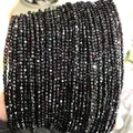 2-3mm black faceted square natural stone crystal beads for DIY jewelry making - 06-Black Spinel (Natural)